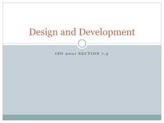 Design and Development