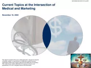 Current Topics at the Intersection of Medical and Marketing November 16, 2004