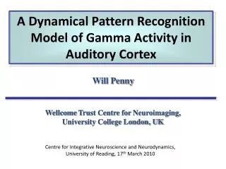 A Dynamical Pattern Recognition Model of Gamma Activity in Auditory Cortex