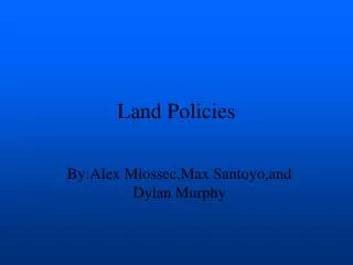 Land Policies
