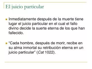 el juicio particular