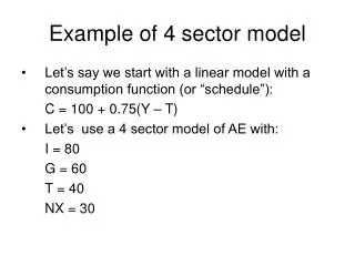Example of 4 sector model