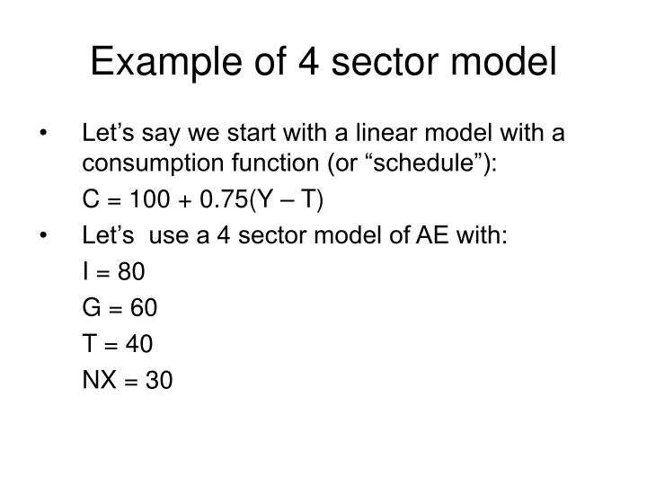 example of 4 sector model