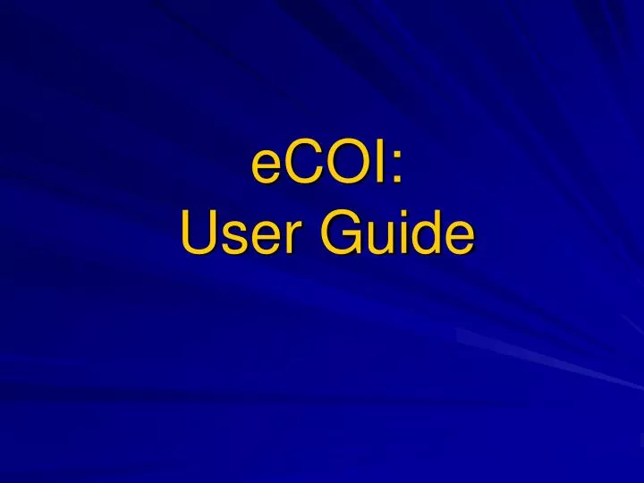 ecoi user guide