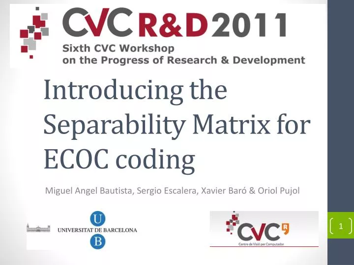 introducing the separability matrix for ecoc coding