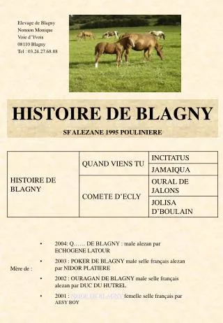 histoire de blagny