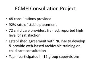 ECMH Consultation Project