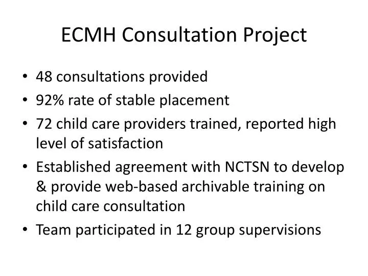 ecmh consultation project