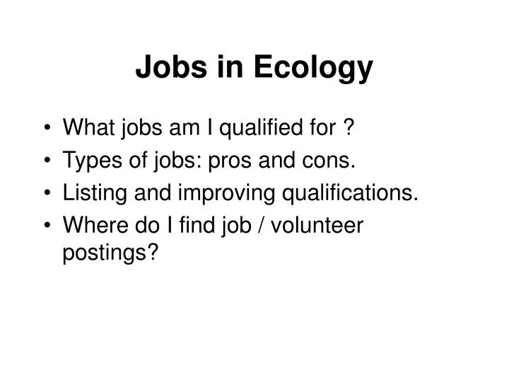 jobs in ecology
