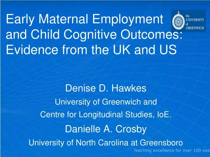 early maternal employment and child cognitive outcomes evidence from the uk and us