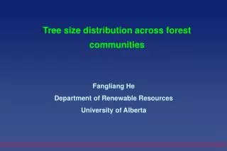 Tree size distribution across forest communities