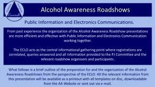 Alcohol Awareness Roadshows