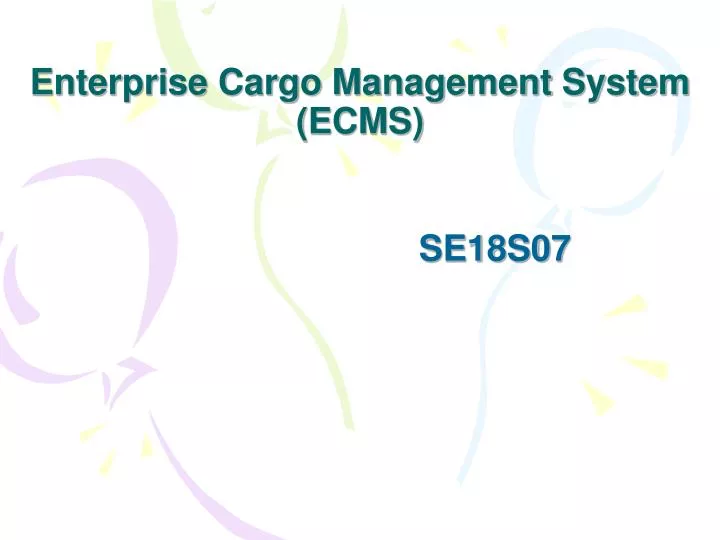 enterprise cargo management system ecms