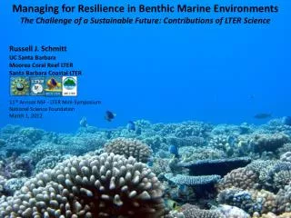 Managing for Resilience in Benthic Marine Environments