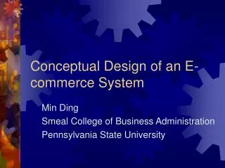 Conceptual Design of an E-commerce System