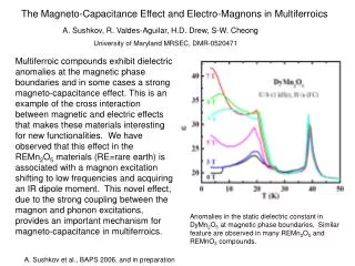 The Magneto-Capacitance Effect and Electro-Magnons in Multiferroics