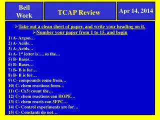 TCAP Review