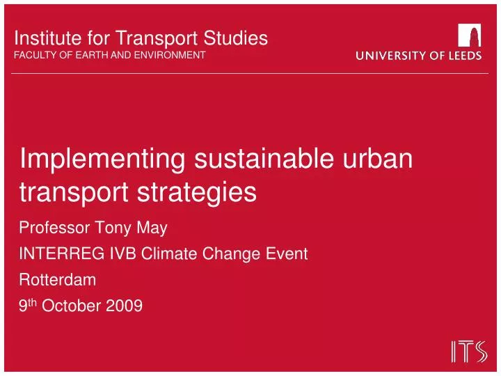 implementing sustainable urban transport strategies