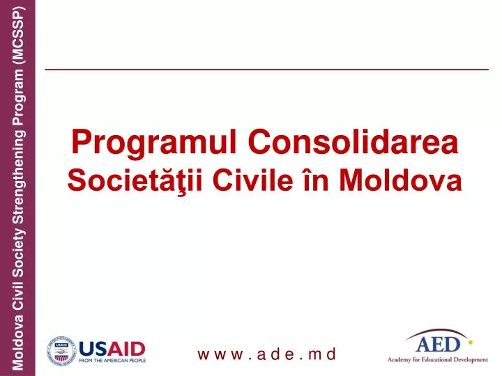 programul consolidarea societ ii civile n moldova