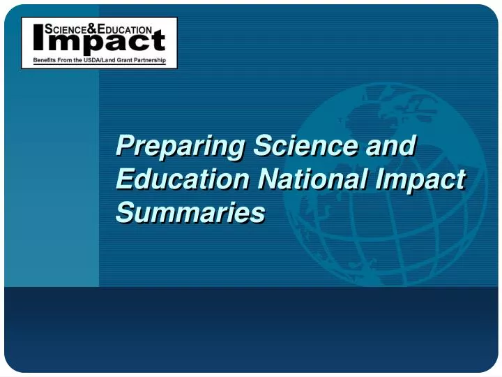 preparing science and education national impact summaries