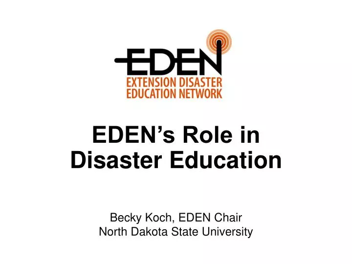 eden s role in disaster education