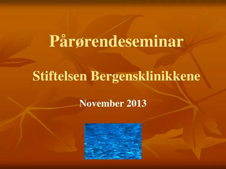 p r rendeseminar stiftelsen bergensklinikkene