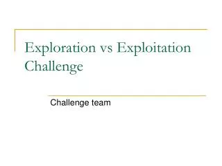 Exploration vs Exploitation Challenge