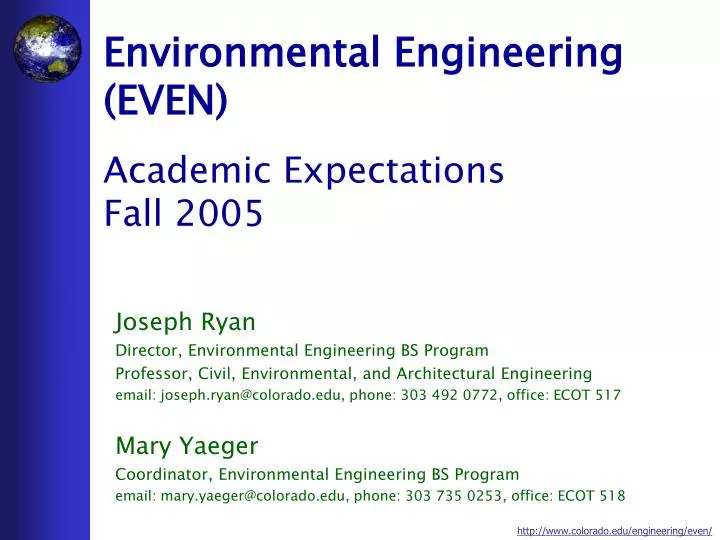 environmental engineering even academic expectations fall 2005