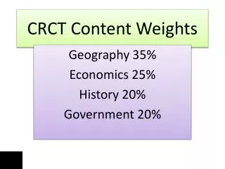 CRCT Content Weights