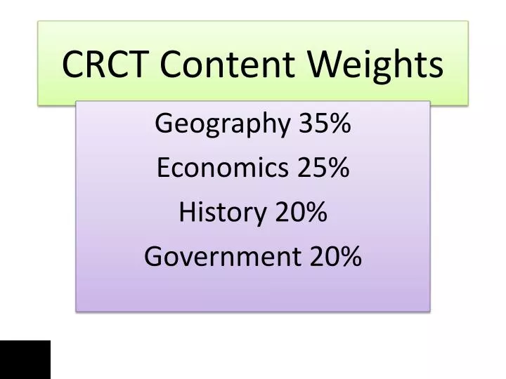 crct content weights