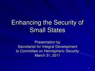 enhancing the security of small states