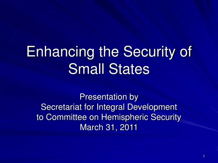 enhancing the security of small states