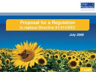 Proposal for a Regulation to replace Directive 91/414/EEC