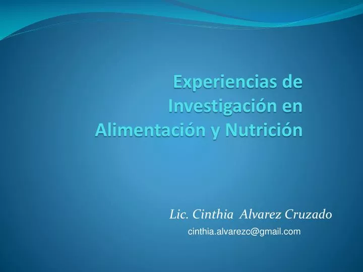 experiencias de investigaci n en alimentaci n y nutrici n