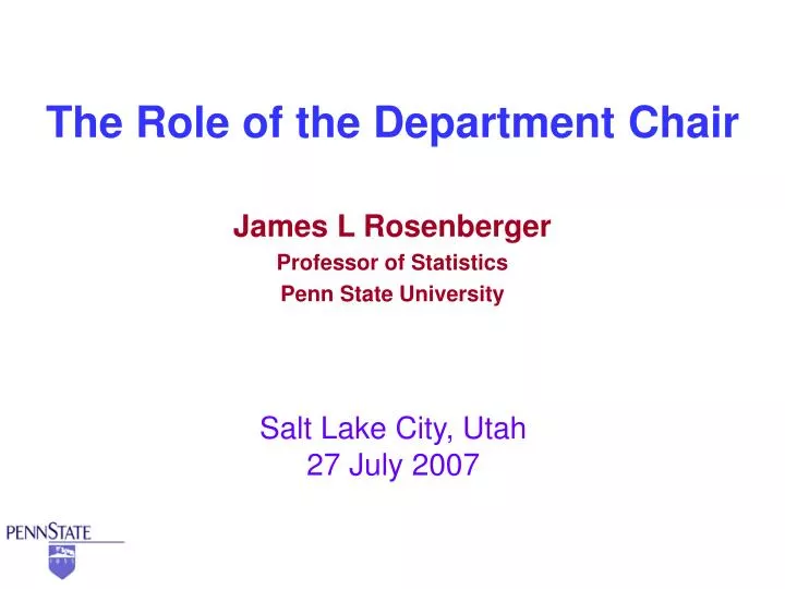 the role of the department chair