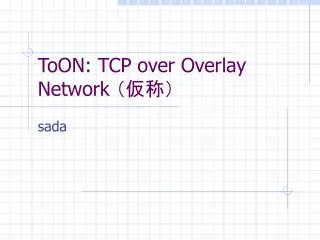 toon tcp over overlay network