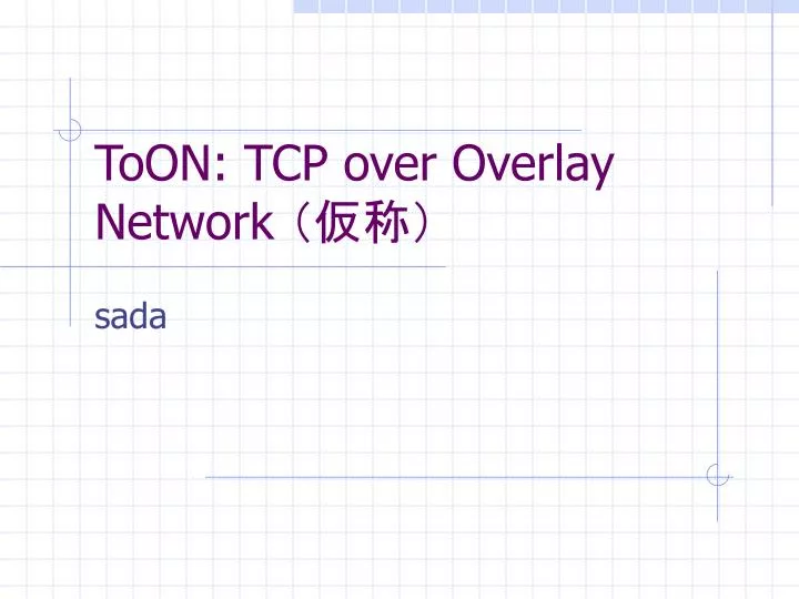 toon tcp over overlay network