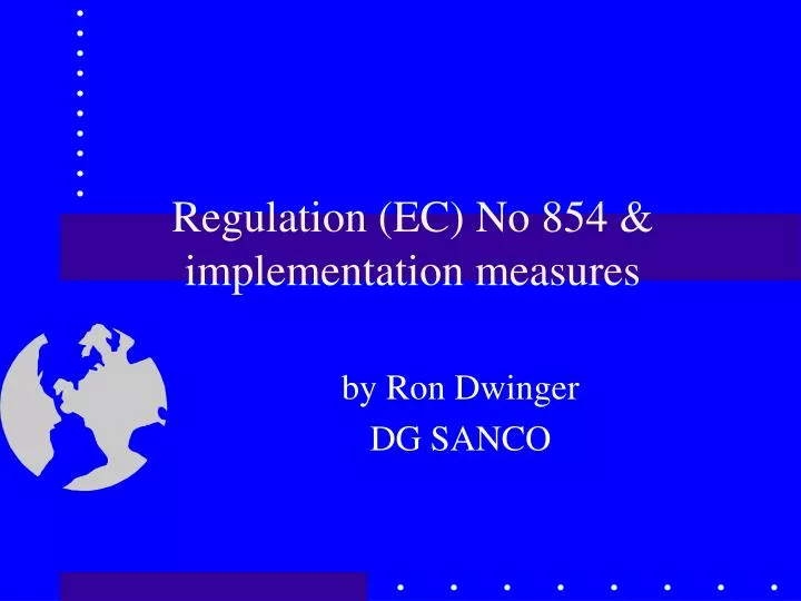 regulation ec no 854 implementation measures