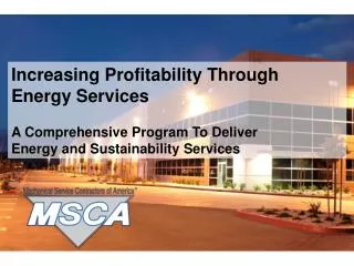 Increasing Profitability Through Energy Services