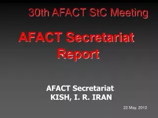 30th AFACT StC Meeting