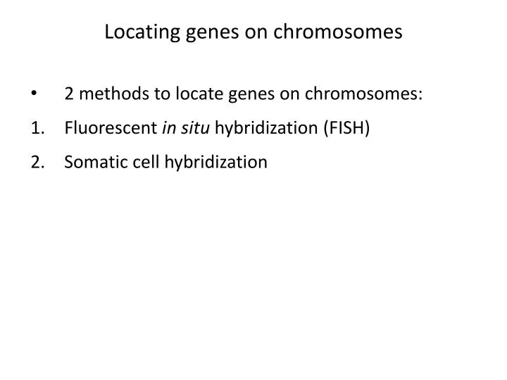 locating genes on chromosomes