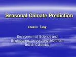 Seasonal Climate Prediction - slide 1