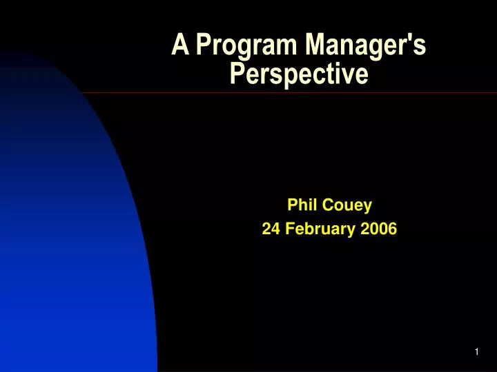 a program manager s perspective