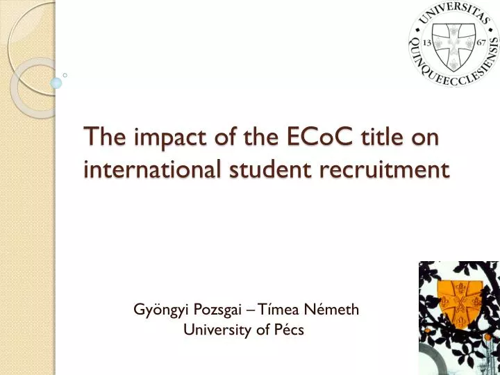 the impact of the ecoc title on international student recruitment
