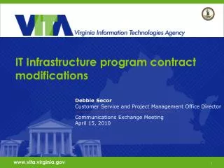 IT Infrastructure program contract modifications