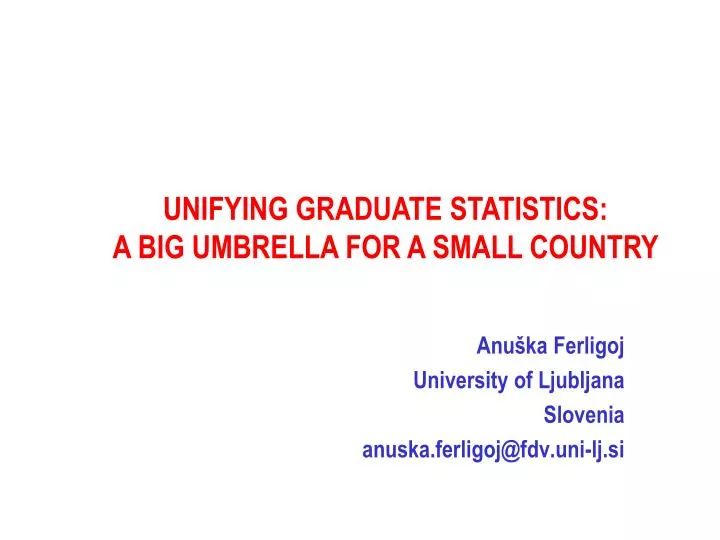 anu ka ferligoj university of ljubljana slovenia anuska ferligoj@fdv uni lj si