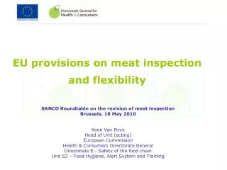 EU provisions on meat inspection and flexibility