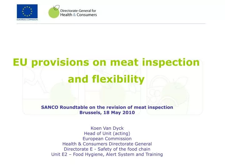 eu provisions on meat inspection and flexibility