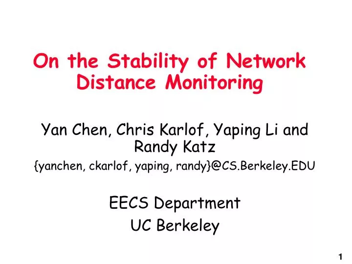 on the stability of network distance monitoring