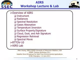 AIRS Workshop Lecture &amp; Lab